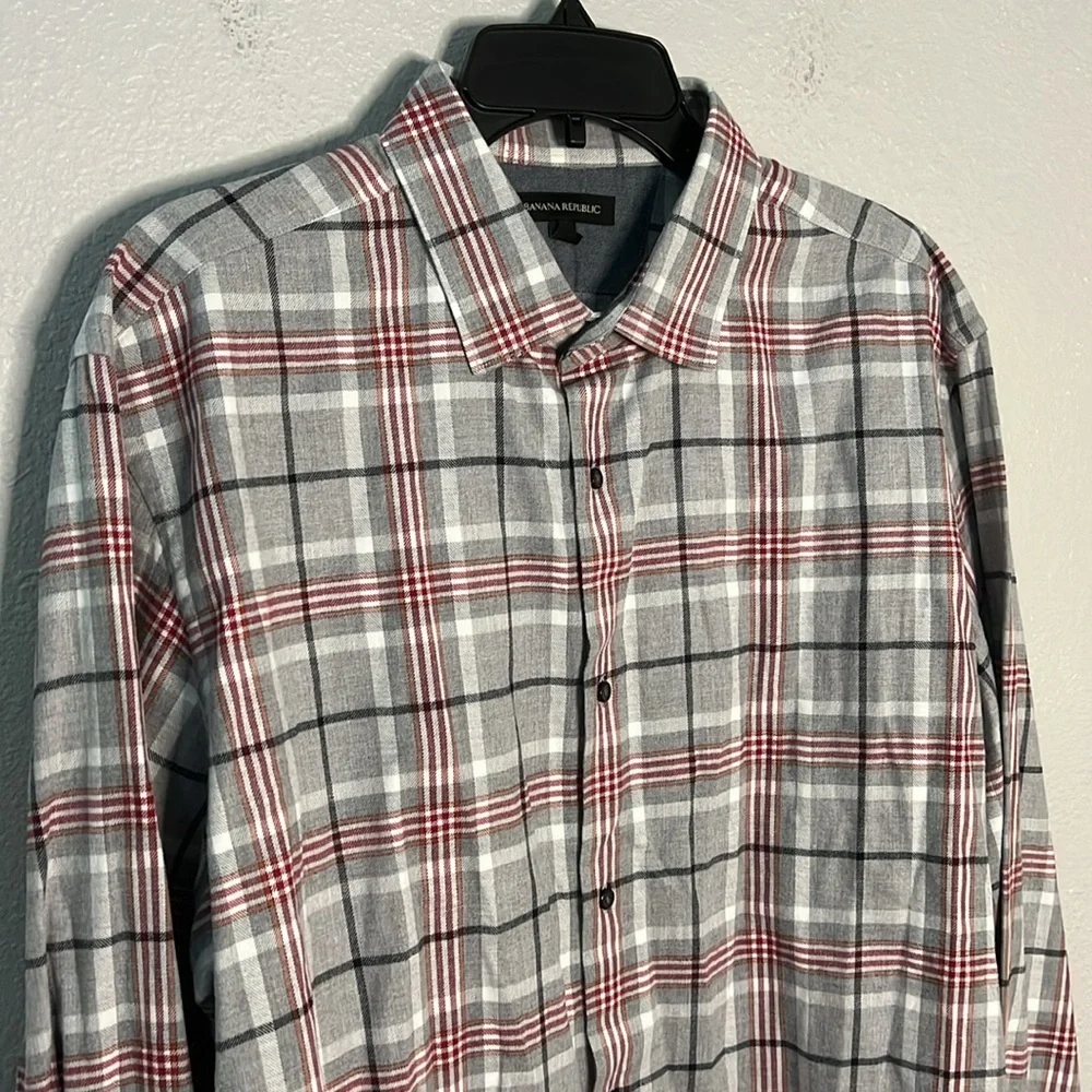 Banana Republic Flannel Plaid Button Down Size XL